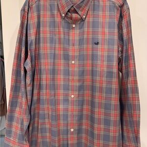 Classic Red and Blue Plaid Men's Shirt